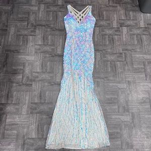 Primavera Couture Iridescent Sequin Prom Dress Size 0